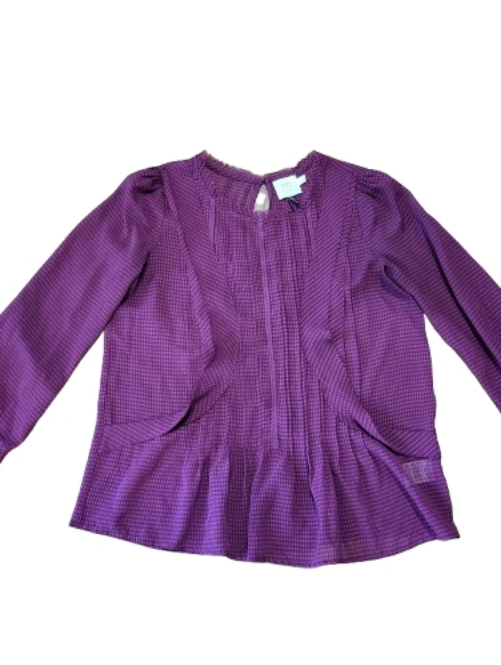 HD in Paris Anthropologie Thistleberry Blouse Fushia Long Sleeve Top Shirt sz 4